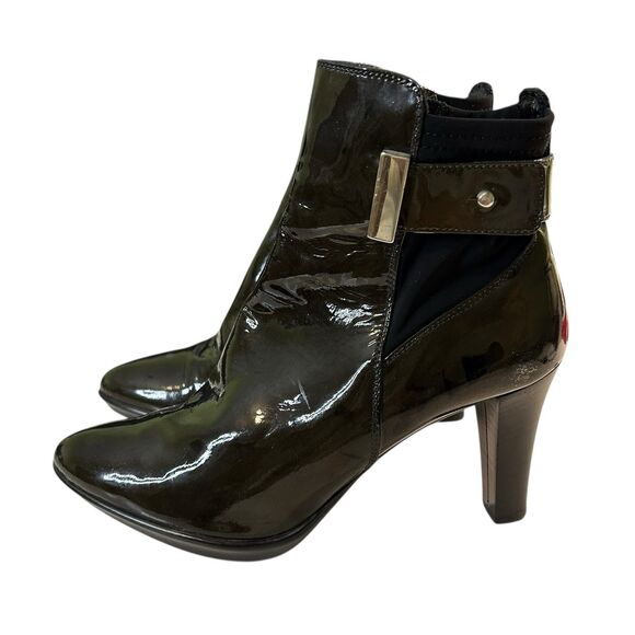 Aquatalia Rogue Royale Ankle Boot Patent Leather Italy Green Size 9 Waterproof - Picture 4 of 16